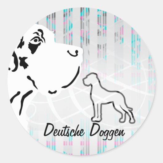 Duitse Doggen Ronde Sticker (Voorkant)