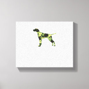 Duitse Draadhaar _ Honden Camouflage Silhouet Canvas Afdruk