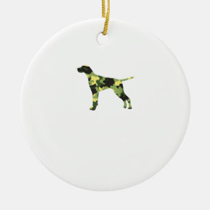 Duitse Draadhaar _ Honden Camouflage Silhouet Keramisch Ornament