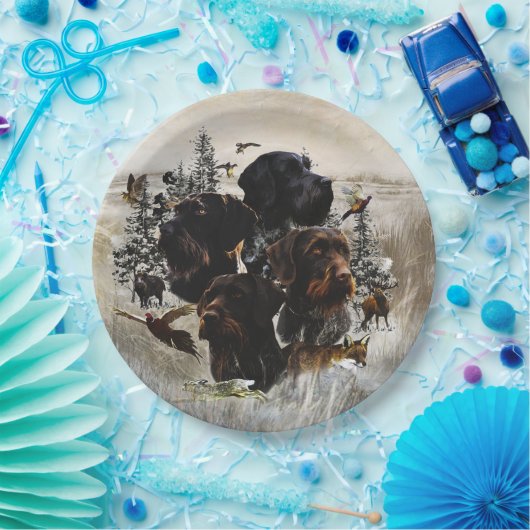 Duitse Draadhaar Papieren Bordje (Feest)