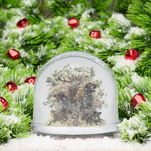 Duitse draadharige aanwijzer, jacht sneeuwbol (Kerstmis)