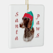 Duitse draadharige aanwijzer Santa Paws Keramisch Ornament (Rechts)