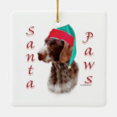 Duitse draadharige aanwijzer Santa Paws Keramisch Ornament (Achterkant)