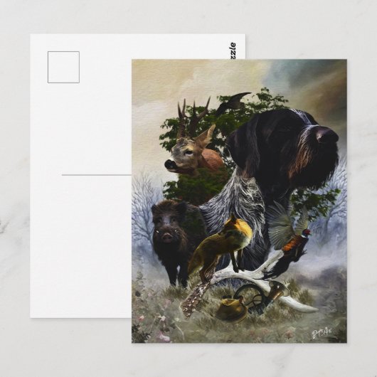  Duitse draadharige pointer     Briefkaart (Voorkant / Achterkant)