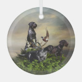Duitse draadharige pointer Glas Ornament (Voorkant)