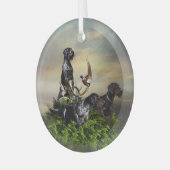  Duitse draadharige pointer    Glas Ornament (Voorkant links)