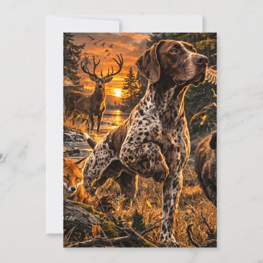 Duitse draadharige pointer kaart (Voorkant)