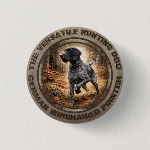 Duitse Draadharige Pointer Ronde Button 3,2 Cm