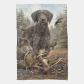 Duitse Draadharige Pointer Theedoek (Verticaal)