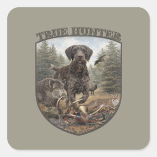 Duitse Draadharige Pointer Vierkante Sticker