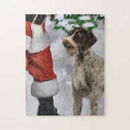 Duitse draadsnijwijzer met Kerstmis Legpuzzel