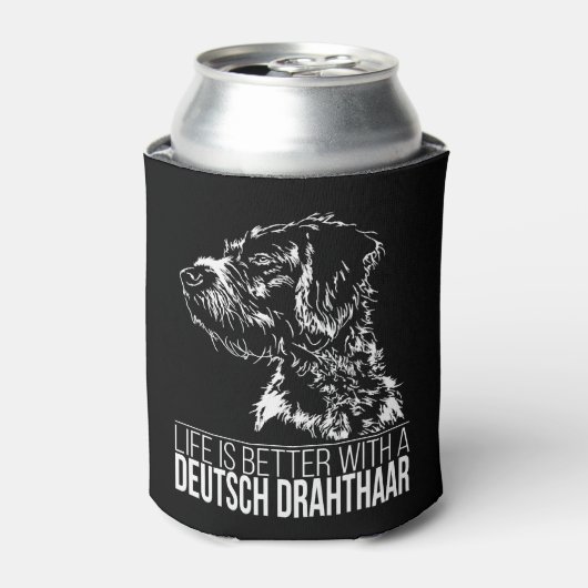 Duitse Drahthaar leven is beter hond zeggen Blikjeskoeler (Blikje Voorkant)