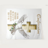 Duitse Duif Bijbeltekst Bevestiging Doop Achtergro Wandkleed (Voorkant (horizontaal))