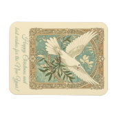 Duitse Duif Met Olijftak Kerst Magneet (Horizontaal)