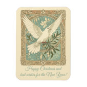 Duitse Duif Met Olijftak Kerst Magneet (Verticaal)