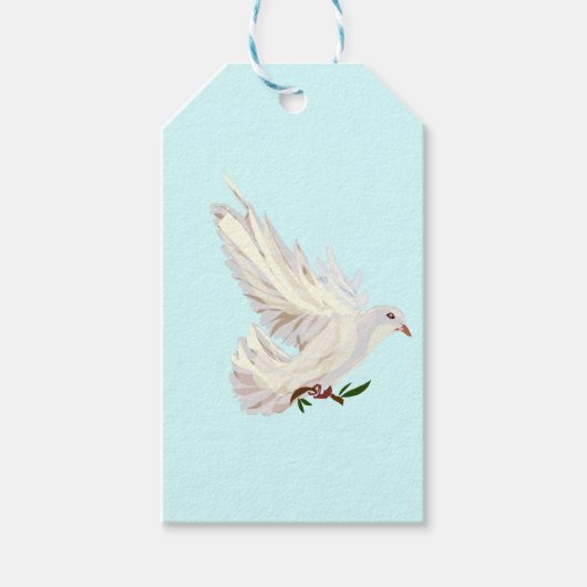 Duitse Duif & Olijftak Sticker Cadeaulabel (Voorkant)