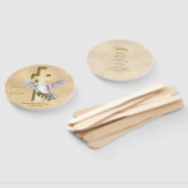 Duitse Duif Trouwprogramma's met Zilverfolie Handwaaier (Niet-gemonteerd)