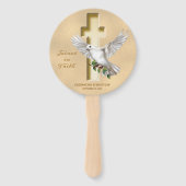 Duitse Duif Trouwprogramma's met Zilverfolie Handwaaier (Voorkant)