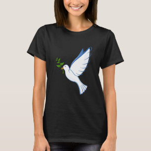 Duitse Duif Vliegende Olijftak Symbool Vleugels Vo T-shirt