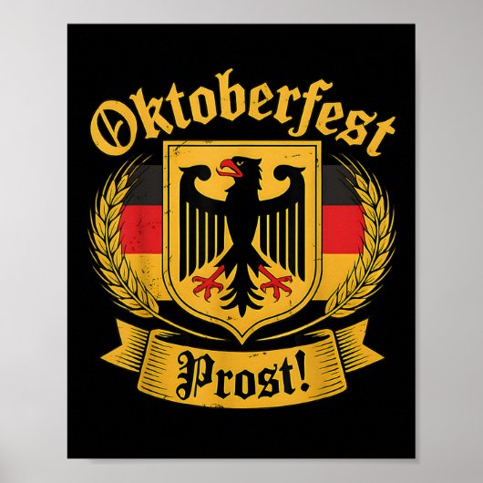 Duitse Eagle Prost  bierfestival outfit Poster (Voorkant)