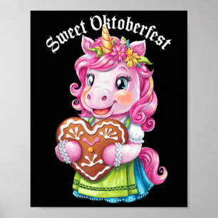 Duitse Eenhoorn Drindl Grappig Kinder Zoet Poster