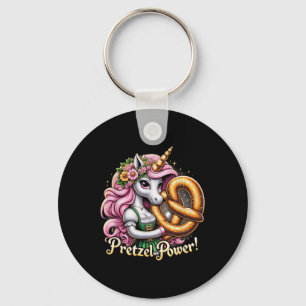 Duitse Eenhoorn Drindl Pretzel Power Funny Kinder Sleutelhanger