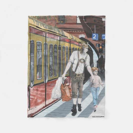 Duitse Elf Familie Winkelen Fantasy Art Deken (Voorkant)