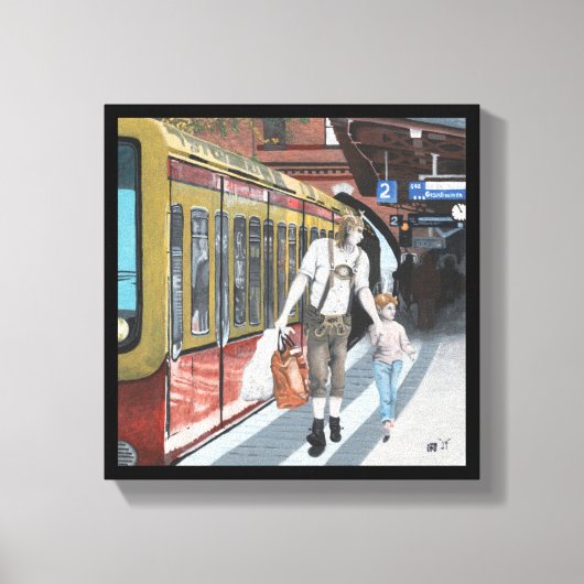 Duitse Elf Familiereis Fantasy Art Canvas Print (Voorkant)