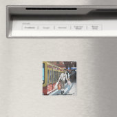 Duitse Elf Family Shopping Fantasy Button Magnet (Insitu (Vaatwasser))