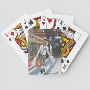 Duitse Elf trein winkelen Fantasy speelkaarten