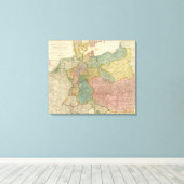 Duitse Empire Atlas Map Canvas Afdruk (Insitu (Houten vloer))