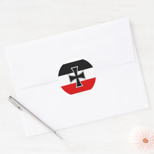 Duitse Empire Flag Ronde Sticker (Envelop)
