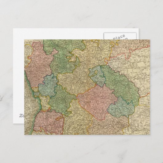 Duitse Empire Map Briefkaart (Voorkant / Achterkant)