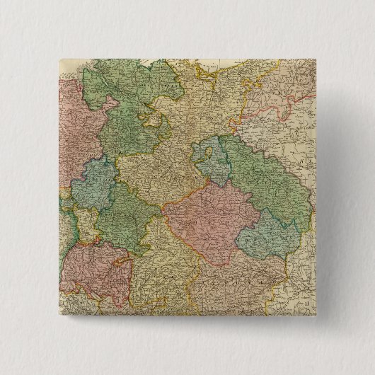 Duitse Empire Map Vierkante Button 5,1 Cm (Voorkant)