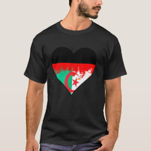 Duitse en Algerijnse Hart Erfgoed Vlag T-shirt
