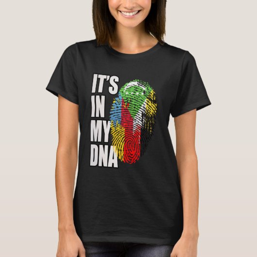Duitse en Comorese DNA-erfgoedvlag T-shirt (Voorkant)