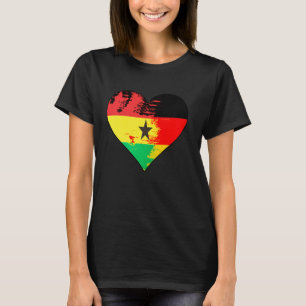 Duitse en Ghanese Hart Erfenis Vlag T-shirt