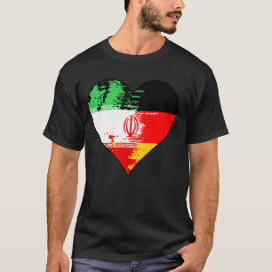 Duitse en Iraanse Hart Erfgoed Vlag T-shirt