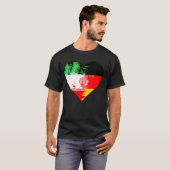Duitse en Iraanse Hart Erfgoed Vlag T-shirt (Voorkant volledig)
