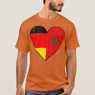 Duitse en Marokkaanse vlag Heart Morroco T-shirt