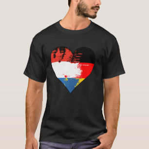 Duitse en Nederlandse Hart Erfgoed Vlag T-shirt