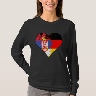 Duitse en Servische Hart Erfgoed Vlag T-shirt