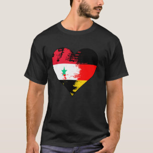 Duitse en Syrische Hart Erfgoed Vlag T-shirt