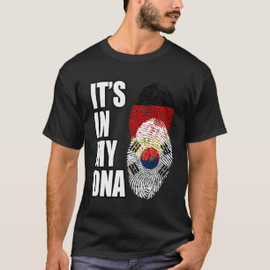 Duitse en Zuid-Koreaanse mix DNA-vlag erfgoed T-shirt