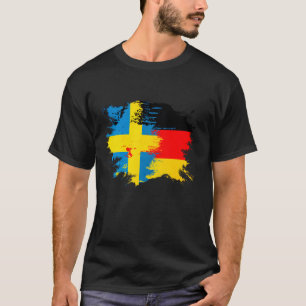 Duitse en Zweedse Mix Erfgoed Vlag T-shirt
