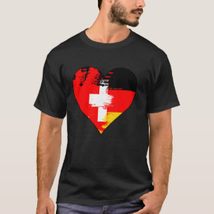 Duitse en Zwitserse Hart Erfgoed Vlag T-shirt