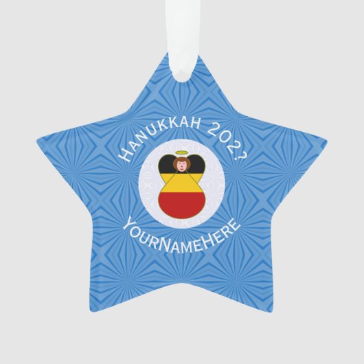 Duitse engel Chanoeka vlag gepersonaliseerd Ornament (voorkant)