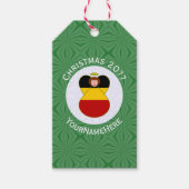 Duitse engel kerstvlag gepersonaliseerd cadeaulabel (Voorkant)