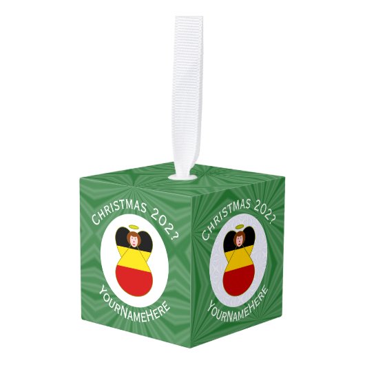 Duitse engel kerstvlag gepersonaliseerd decoratie (Voorkant hoekig)