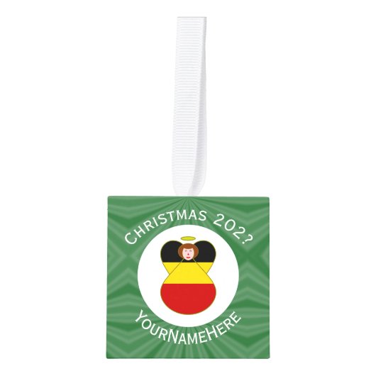 Duitse engel kerstvlag gepersonaliseerd decoratie (Voorkant)